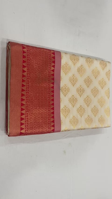 Elegant Wedding Lichi Silk Saree with Zari Woven Design
