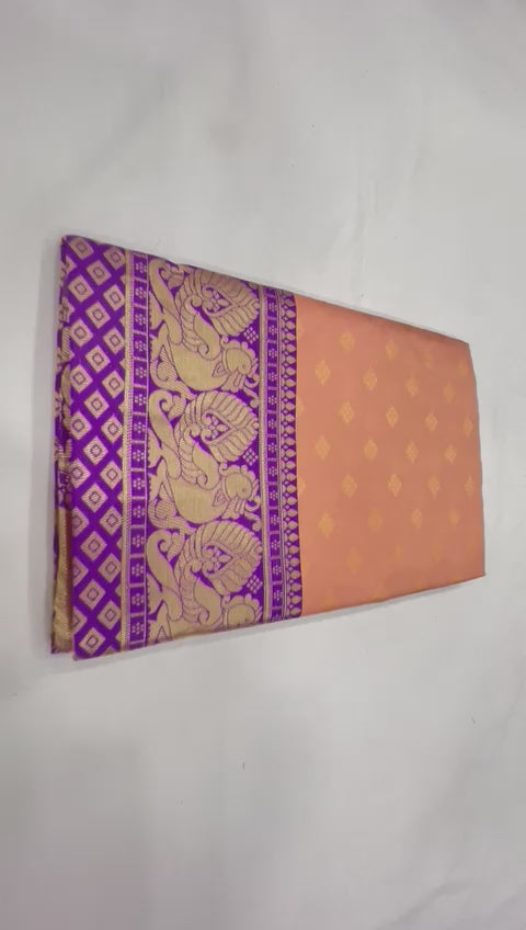 Soft Handloom Lichi Silk Saree with Royal Zari Pattern