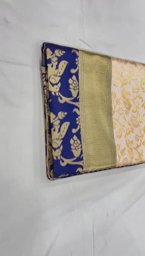 Party Wear Soft Lichi Silk Saree with Zari Pallu