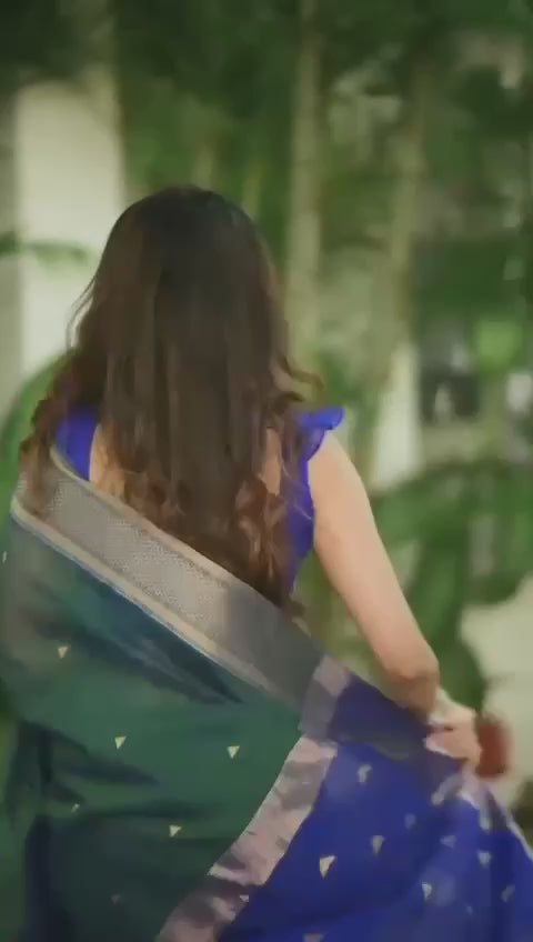 Delicate Rama Lichi Silk Saree with Blouse Peace