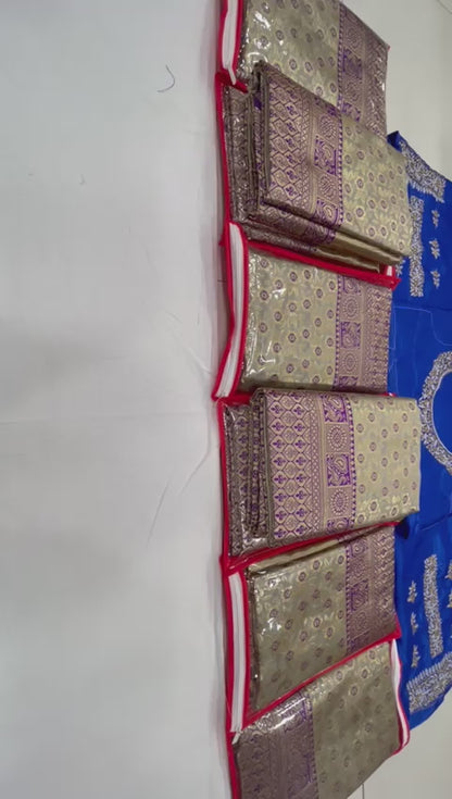 Royal Designer Lichi Silk Saree with Fancy Zari Border