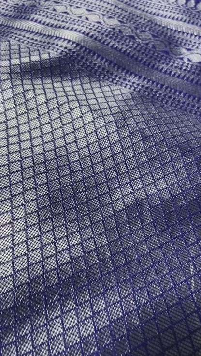 Authentic Lichi Silk Saree with Designer Zari Work - Purple