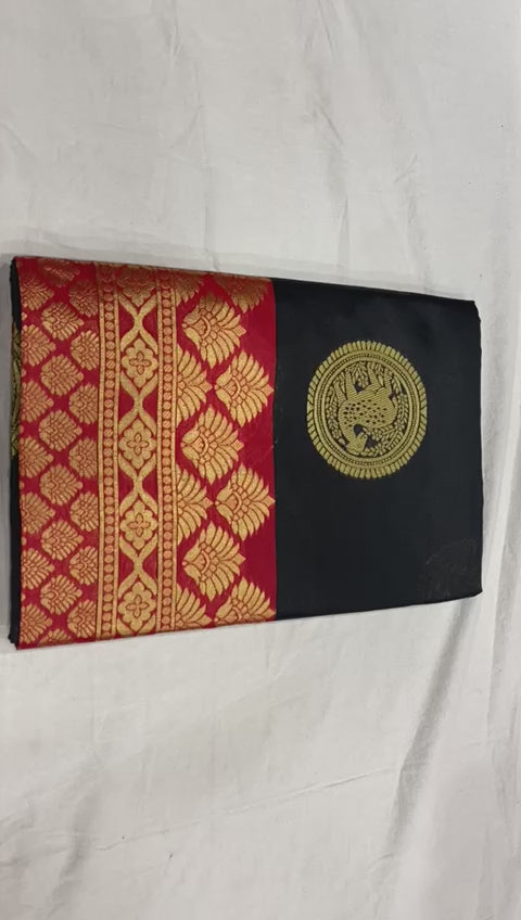 Handwoven Lichi Silk Saree with Exclusive Zari Art