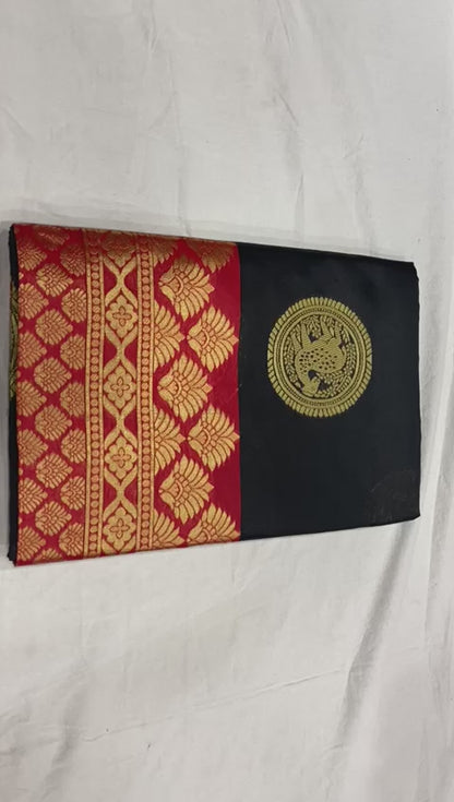 Handwoven Lichi Silk Saree with Exclusive Zari Art