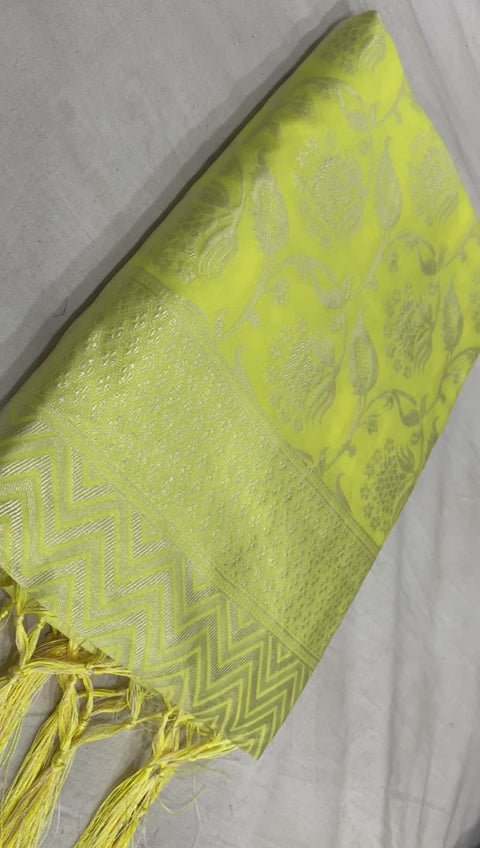 Latest Lichi Silk Saree with Golden Zari Weaving