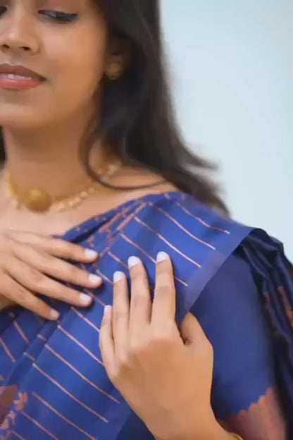 Designer Banarasi Silk Saree for Party &amp; Festive Blue