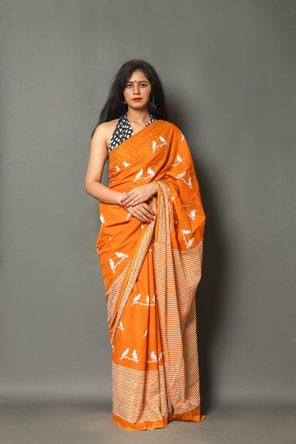 Designer Banarasi Silk Saree with Heavy Brocade Work Dark Yellow