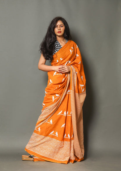 Designer Banarasi Silk Saree with Heavy Brocade Work Dark Yellow